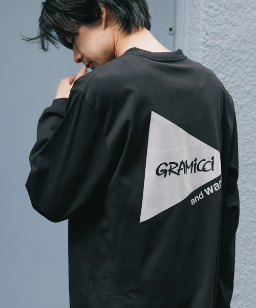 and wander/アンドワンダー×Gramicci/グラミチ/ GRAMICCI * and wander backprint LS tee 長袖Tシャツ