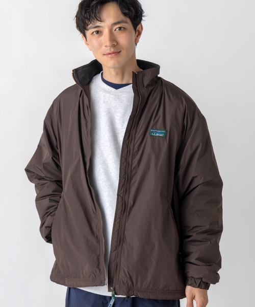 エルエルビーン　ナイロンジャケット　フリース　ブランドロゴ　カーキ　美品 2025年最新】エルエルビーン L.L.Bean ナイロン×フリース