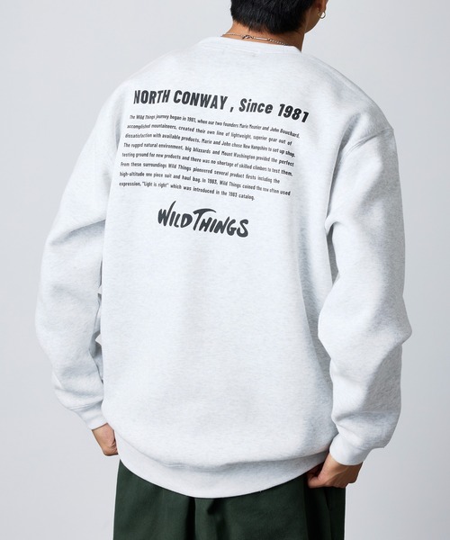 WILD THINGS（ワイルドシングス）の「【WILD THINGS】別注商品 ヒストリーバックプリントトスウェット（スウェット・メンズ・ブラック/グレー/ホワイト/ネイビー/グレー系その他2・XL/L/M）」の9枚目の写真