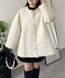 ハートキルトノーカラーラグランブルゾン