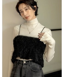 Re:EDIT | [2024-25 WINTER COLLECTION]前後2WAYフェザーボアバルーンビスチェ(キャミソール)