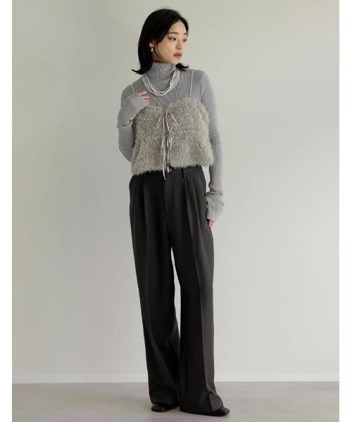 2023ss maison raview バルーンキャミソール 2024-25 WINTER COLLECTION]前後2WAYフェザーボアバルーン