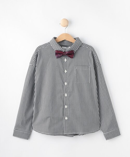 SHOO・LA・RUE（シューラルー）の「【100-140cm/プチセレ】蝶ネクタイ付きシャツ（シャツ/ブラウス・キッズ・サックスブルー/ブルー系7/ブラック系1・10/11/12/13/14）」の2枚目の写真