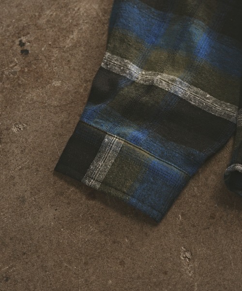 ALL RUNS(オールランズ)の「オンブレチェックロングスリーブシャツ(シャツ/ブラウス・メンズ・ブラウン/ネイビー/グリーン・L/XL/M)」の20枚目の写真