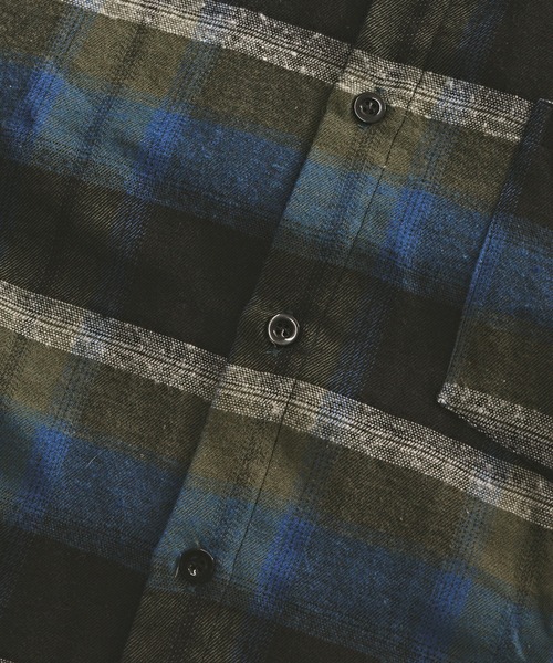 ALL RUNS(オールランズ)の「オンブレチェックロングスリーブシャツ(シャツ/ブラウス・メンズ・ブラウン/ネイビー/グリーン・L/XL/M)」の18枚目の写真