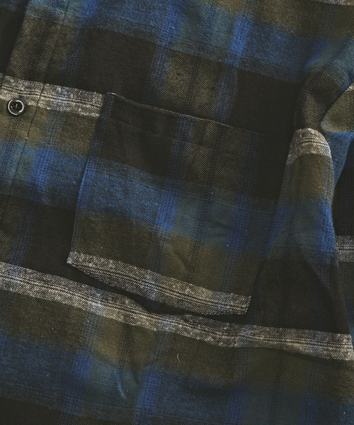 ALL RUNS(オールランズ)の「オンブレチェックロングスリーブシャツ(シャツ/ブラウス・メンズ・ブラウン/ネイビー/グリーン・L/XL/M)」の17枚目の写真