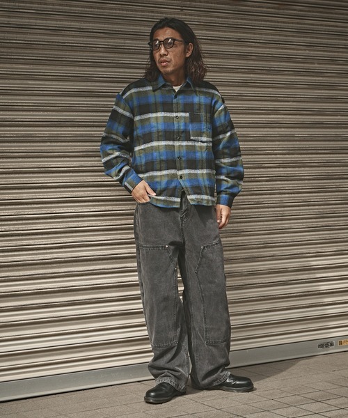 ALL RUNS(オールランズ)の「オンブレチェックロングスリーブシャツ(シャツ/ブラウス・メンズ・ブラウン/ネイビー/グリーン・L/XL/M)」の4枚目の写真