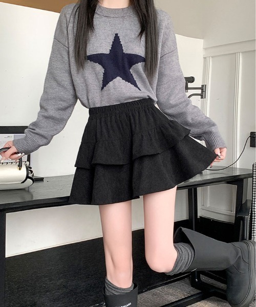 kirakiraShop(キラキラショップ)の「コーデュロイ フリル ミニ スカート(スカート・レディース・ブラック/ホワイト/ベージュ・M/L/S)」の6枚目の写真