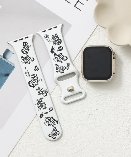 emonique(エモニーク)の「スマートウォッチバンド Apple Watch バンド シリコン製【38/40/41/42/44/45/49mm対応】(デジタル腕時計・レディース・ライトブルー/ホワイト×ブラック/ホワイト/ミント/オレンジ・38/42)」の16枚目の写真