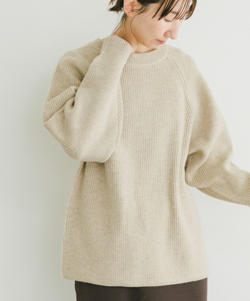 ITEMS URBANRESEARCH(アイテムズ アーバンリサーチ)の「アゼアミクルーネックニット(ニット/セーター・レディース・パープル/イエロー/ベージュ・FREE)」の6枚目の写真