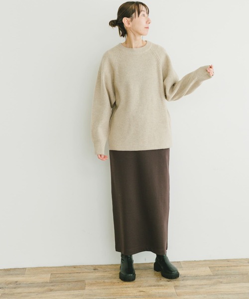 ITEMS URBANRESEARCH(アイテムズ アーバンリサーチ)の「アゼアミクルーネックニット(ニット/セーター・レディース・パープル/イエロー/ベージュ・FREE)」の7枚目の写真