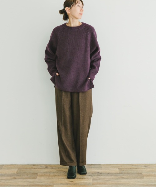 ITEMS URBANRESEARCH(アイテムズ アーバンリサーチ)の「アゼアミクルーネックニット(ニット/セーター・レディース・パープル/イエロー/ベージュ・FREE)」の17枚目の写真