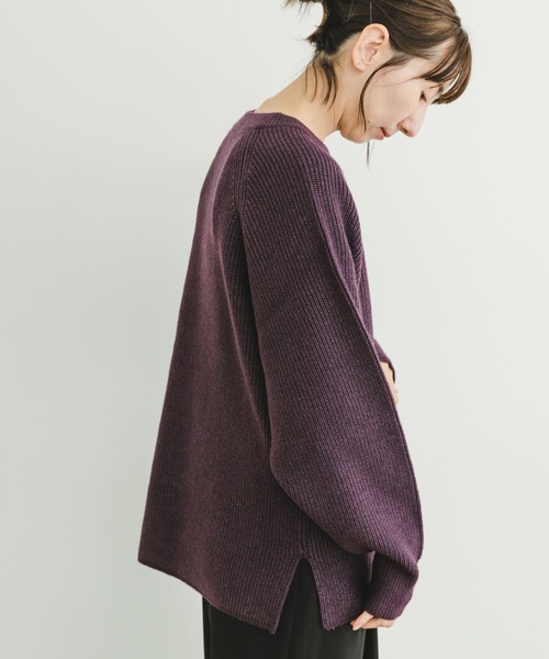 ITEMS URBANRESEARCH(アイテムズ アーバンリサーチ)の「アゼアミクルーネックニット(ニット/セーター・レディース・パープル/イエロー/ベージュ・FREE)」の22枚目の写真