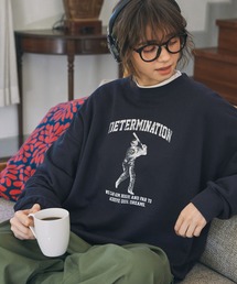 スポーツ グラフィックプリント オーバーサイズ スウェット