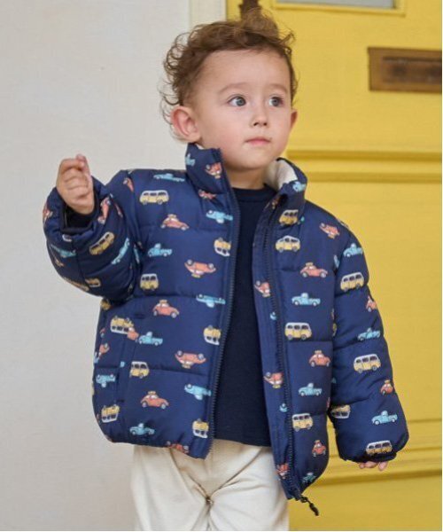 petit main（プティマイン）の「【GOODPRICE/撥水加工】中綿ジャケット(キッズサイズ)（ブルゾン・キッズ・ネイビー/ライトグレー/レッド/オフホワイト/イエロー/ブルー/マルチ/ライトピンク・80ｃｍ/90cm/100cm/110cm/120cm/130cm）」の8枚目の写真