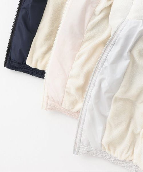 petit main（プティマイン）の「【GOODPRICE/撥水加工】中綿ジャケット(キッズサイズ)（ブルゾン・キッズ・ネイビー/ライトグレー/レッド/オフホワイト/イエロー/ブルー/マルチ/ライトピンク・80ｃｍ/90cm/100cm/110cm/120cm/130cm）」の11枚目の写真