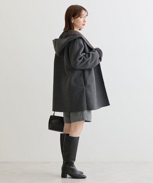 Green Parks(グリーンパークス)の「フーディガウンコート(その他アウター・レディース・モカ/チャコールグレー/ライトベージュ・FREE)」の14枚目の写真