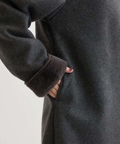 Green Parks(グリーンパークス)の「フーディガウンコート(その他アウター・レディース・モカ/チャコールグレー/ライトベージュ・FREE)」の20枚目の写真