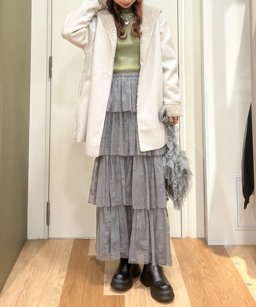 Green Parks(グリーンパークス)の「フーディガウンコート(その他アウター・レディース・モカ/チャコールグレー/ライトベージュ・FREE)」の10枚目の写真