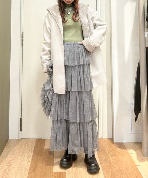 Green Parks(グリーンパークス)の「フーディガウンコート(その他アウター・レディース・モカ/チャコールグレー/ライトベージュ・FREE)」の11枚目の写真