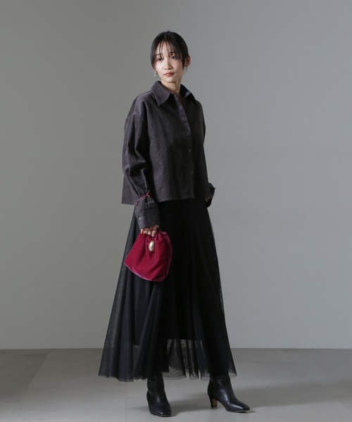 セール】コーデュロイクロップドシャツ（セットアップ可）（シャツ