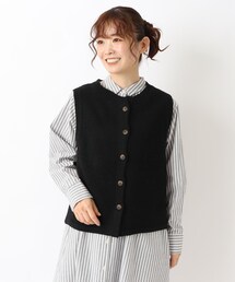 前あきニットベスト