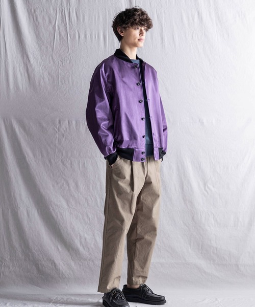 Jackman（ジャックマン）の「Satin Award Jacket（スタジャン・メンズ・ネイビー/パープル/ダークグリーン・MEDIUM/SMALL/LARGE/X-LARGE）」の7枚目の写真