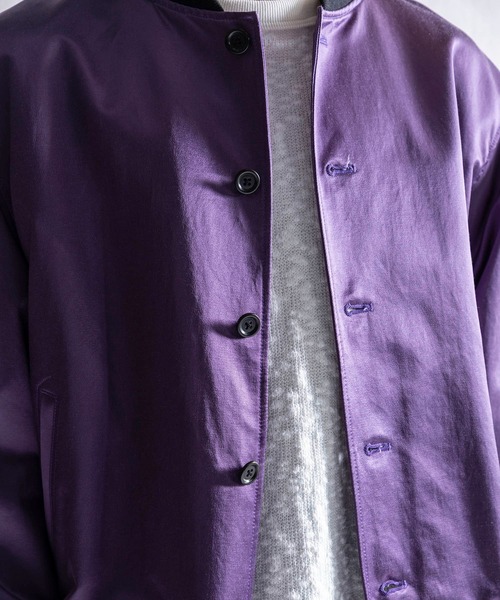 Jackman（ジャックマン）の「Satin Award Jacket（スタジャン・メンズ・ネイビー/パープル/ダークグリーン・MEDIUM/SMALL/LARGE/X-LARGE）」の10枚目の写真