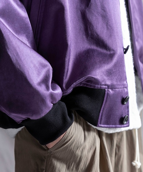 Jackman（ジャックマン）の「Satin Award Jacket（スタジャン・メンズ・ネイビー/パープル/ダークグリーン・MEDIUM/SMALL/LARGE/X-LARGE）」の11枚目の写真