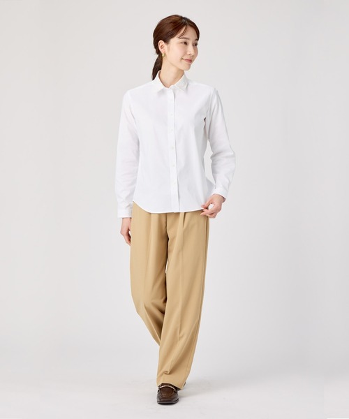 TOKYO SHIRTS（トウキョウシャツ）の「透け防止 形態安定ノーアイロン レギュラー 長袖ビジネスワイシャツ（ビジネスシャツ・レディース・ホワイト・LL/M/L）」の8枚目の写真
