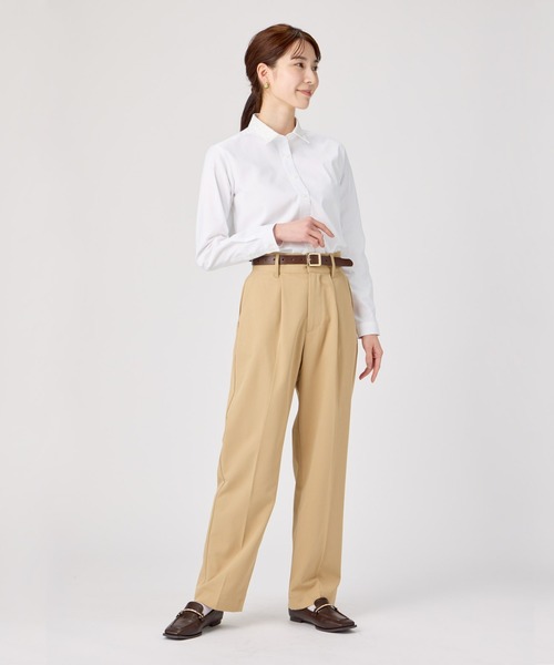 TOKYO SHIRTS（トウキョウシャツ）の「透け防止 形態安定ノーアイロン レギュラー 長袖ビジネスワイシャツ（ビジネスシャツ・レディース・ホワイト・LL/M/L）」の9枚目の写真