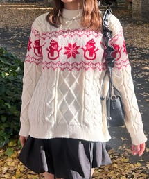 ice. | ケーブル編み　クリスマス　ニット(ニット/セーター)