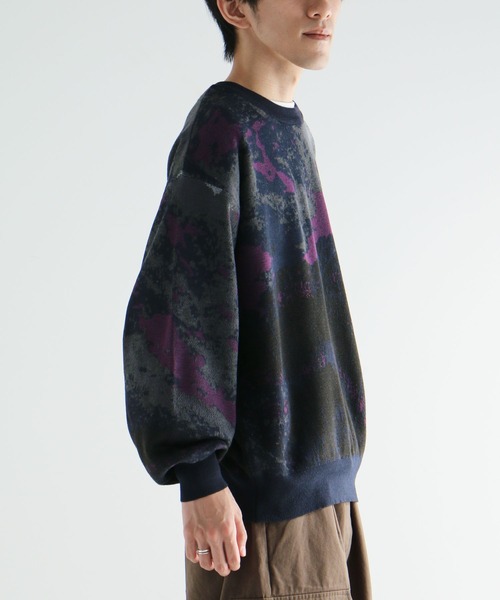 【フォロー割】 新品 MBE 総柄 ウール クルーネックニットプルオーバー 4 フォロー割】 新品 MBE 総柄 ウール クルーネックニットプルオーバー 4