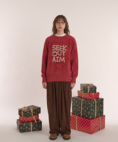 MUHET（ミュエータ）の「ロゴシャギーニット（ニット/セーター・レディース・ネイビー/チャコールグレー/ボルドー・X-LARGE/MEDIUM）」の21枚目の写真