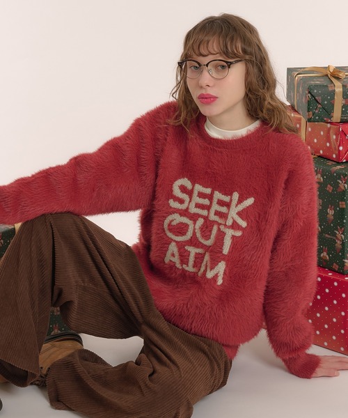 MUHET（ミュエータ）の「ロゴシャギーニット（ニット/セーター・レディース・ネイビー/チャコールグレー/ボルドー・X-LARGE/MEDIUM）」の17枚目の写真