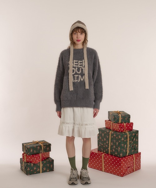 MUHET（ミュエータ）の「ロゴシャギーニット（ニット/セーター・レディース・ネイビー/チャコールグレー/ボルドー・X-LARGE/MEDIUM）」の10枚目の写真