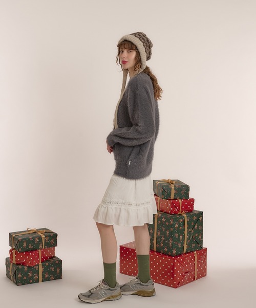 MUHET（ミュエータ）の「ロゴシャギーニット（ニット/セーター・レディース・ネイビー/チャコールグレー/ボルドー・X-LARGE/MEDIUM）」の13枚目の写真