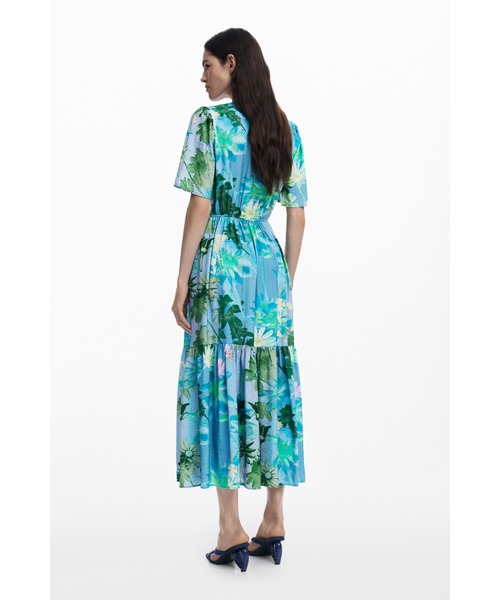 Desigual（デシグアル）の「フローラルシャツワンピース 結婚式 二次会 フォーマル（ワンピース・レディース・グリーン・XXL/XL/L/M/S/XS）」の4枚目の写真