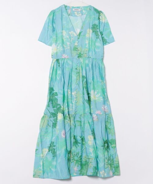 Desigual（デシグアル）の「フローラルシャツワンピース 結婚式 二次会 フォーマル（ワンピース・レディース・グリーン・XXL/XL/L/M/S/XS）」の5枚目の写真