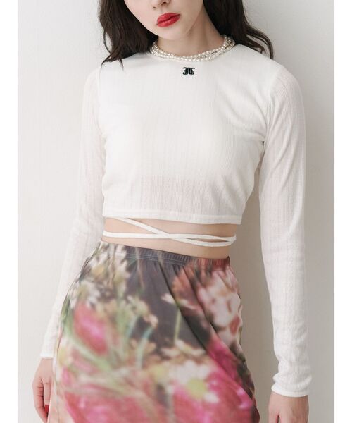 jouetie（ジュエティ）の「バックオープンロゴトップス（Tシャツ/カットソー・レディース・ブラック/ブルー/オフホワイト/その他1/ピンク・MEDIUM）」の16枚目の写真