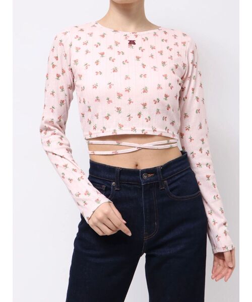 jouetie（ジュエティ）の「バックオープンロゴトップス（Tシャツ/カットソー・レディース・ブラック/ブルー/オフホワイト/その他1/ピンク・MEDIUM）」の12枚目の写真