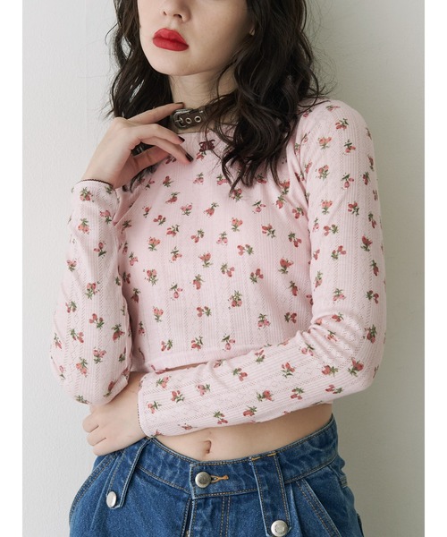 jouetie（ジュエティ）の「バックオープンロゴトップス（Tシャツ/カットソー・レディース・ブラック/ブルー/オフホワイト/その他1/ピンク・MEDIUM）」の5枚目の写真