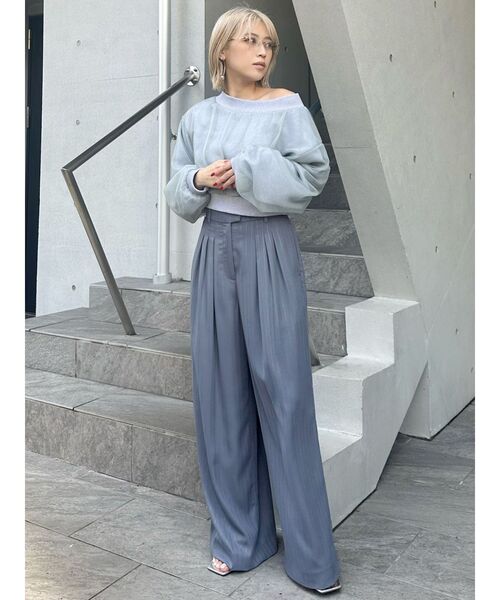 MURUA（ムルーア）の「チュールレイヤードプルオーバー（スウェット・レディース・ブラック/グレー・FREE）」の11枚目の写真