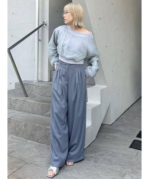 MURUA（ムルーア）の「チュールレイヤードプルオーバー（スウェット・レディース・ブラック/グレー・FREE）」の12枚目の写真