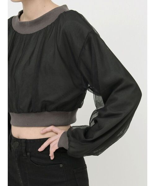 MURUA（ムルーア）の「チュールレイヤードプルオーバー（スウェット・レディース・ブラック/グレー・FREE）」の22枚目の写真