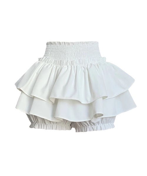 ALLuRing ChaRm(アリュリングチャーム)の「Tiered Balloon Mini Skirt / ティアードバルーンミニスカート(スカート・レディース・ブラック/ホワイト・S/M)」の2枚目の写真