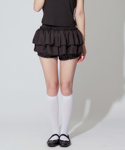 ALLuRing ChaRm(アリュリングチャーム)の「Tiered Balloon Mini Skirt / ティアードバルーンミニスカート(スカート・レディース・ブラック/ホワイト・S/M)」の18枚目の写真