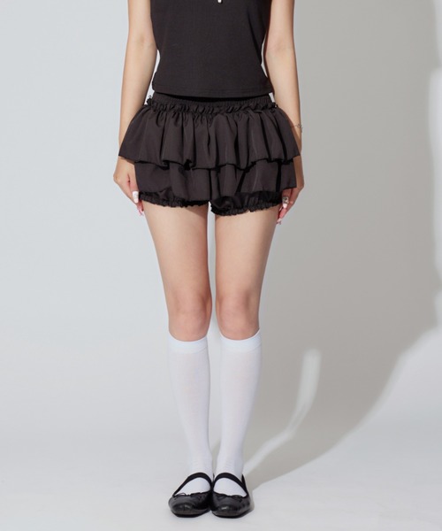 ALLuRing ChaRm(アリュリングチャーム)の「Tiered Balloon Mini Skirt / ティアードバルーンミニスカート(スカート・レディース・ブラック/ホワイト・S/M)」の19枚目の写真