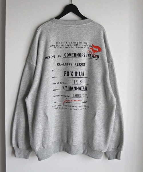 【セール】【FOXRUN/フォックスラン】 Back Graphics Fleece Sweatshirt(スウェット)|COURO(コウロ)