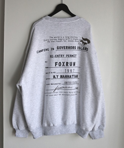 【セール】【FOXRUN/フォックスラン】 Back Graphics Fleece Sweatshirt（スウェット）｜COURO（コウロ）